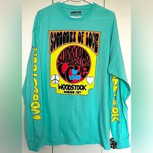 Woodstock Teal Long Sleeve Tee